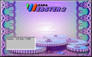 Xara Webster version 2 splash screen
