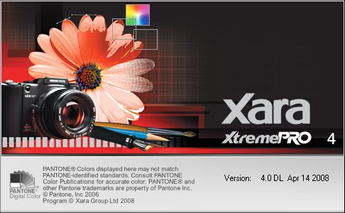 Xara Xtream Pro 4, Splash Screen